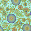 Aqua and gold Egyptian inspired florals and shapes - Ancient Beaty by Robert Kaufman