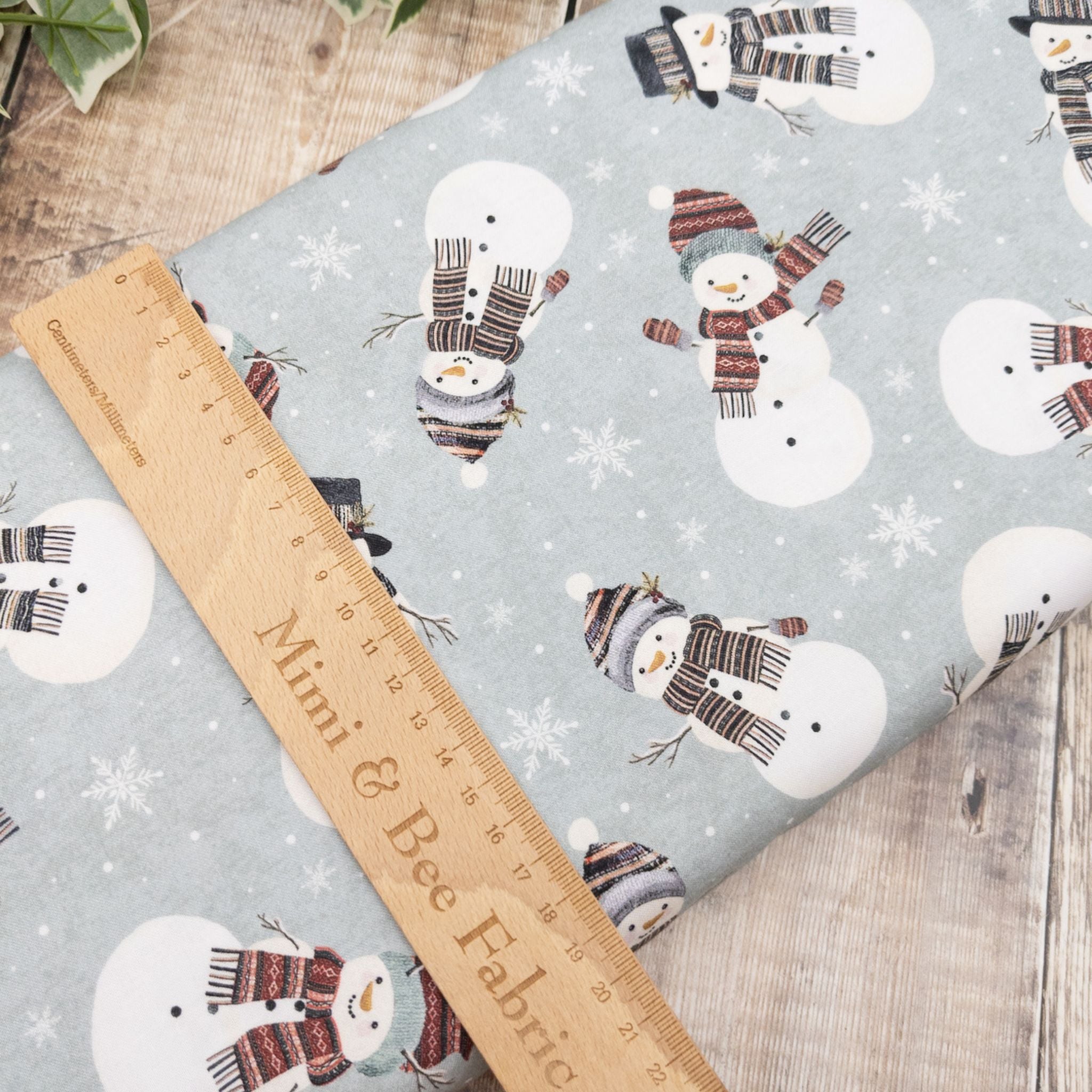 Snowmen and snowflakes on grey cotton - Let it Snow - Timeless Treasures