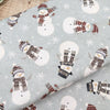 Snowmen and snowflakes on grey cotton - Let it Snow - Timeless Treasures