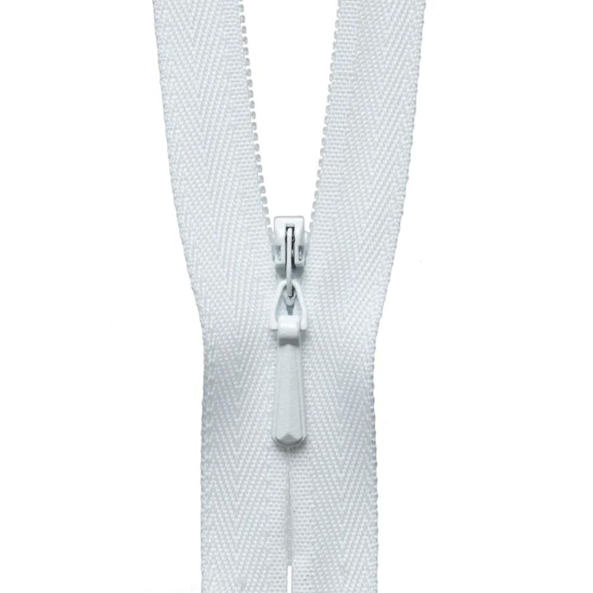 YKK Concealed/Invisible Zip - 20cm / 8'' - White 501