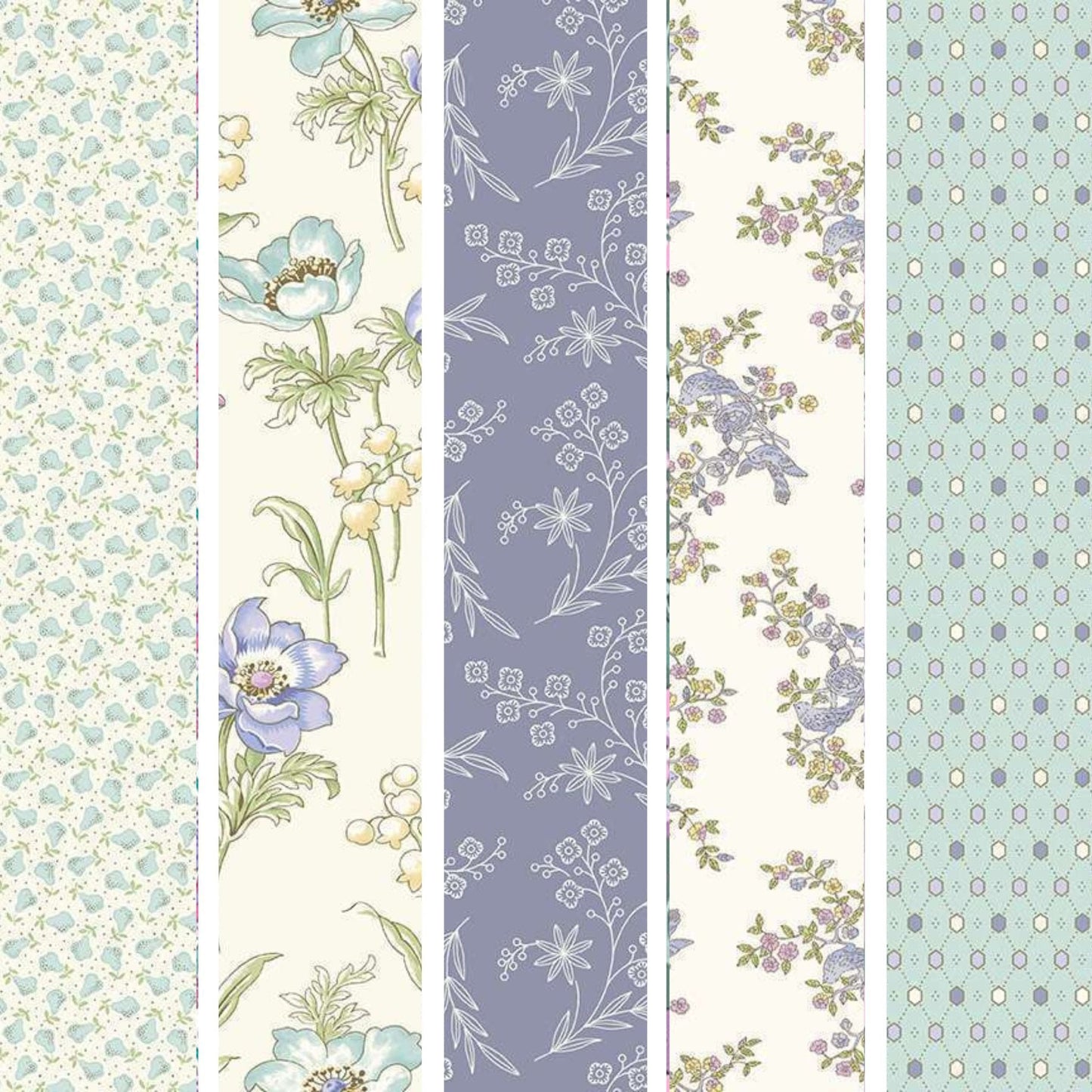 cotton fabric Abloom fat quarter bundle - Makower
