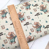 Jersey fabric Adventure Bear on beige cotton Jersey - 220gsm