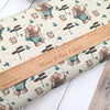 Jersey fabric Adventure Bear on beige cotton Jersey - 220gsm