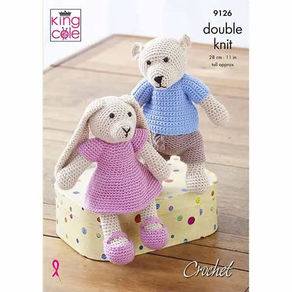 Amigurumi Bear & Rabbit crochet pattern DK - King Cole 9126