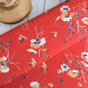 Terracota floral viscose dressmaking fabric