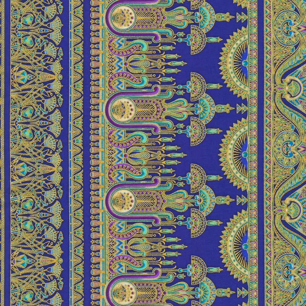cotton fabric Aqua Egyptian inspired cotton fabric - Ancient Beauty - Robert Kaufman