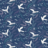 cotton fabric Arctic owls on midnight blue cotton - Arctic Adventure - Lewis & Irene