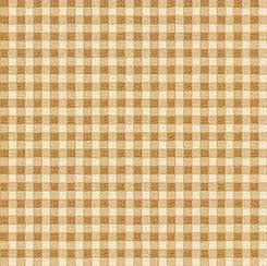 Cotton Fabric Autumn Forest -Gingham - Tan- QT Fabrics
