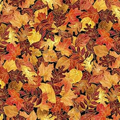 Cotton Fabric Autumn Forest - Pumpkins and Gourds - Forest- QT Fabrics
