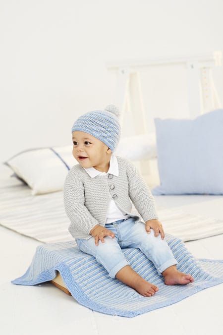 Babies Cardigan, Blanket & Hat knitting pattern in DK - Stylecraft 9530