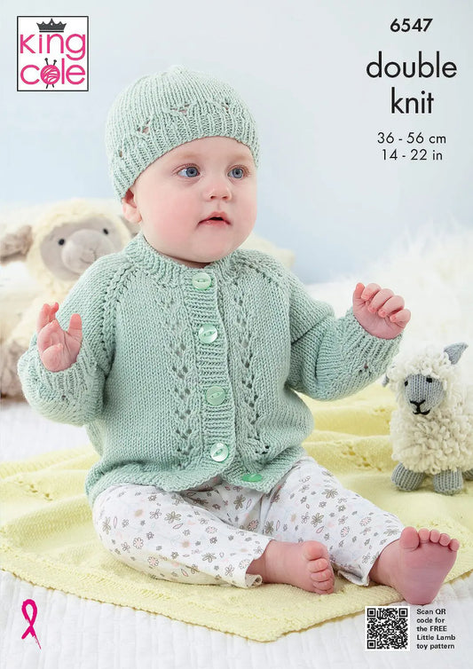 Babies Cardigans, Blanket & Hat knitting pattern DK - King Cole 6547