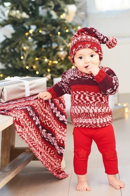 Babies Sweater, Blanket & Hat knitting pattern in aran - Stylecraft 10077