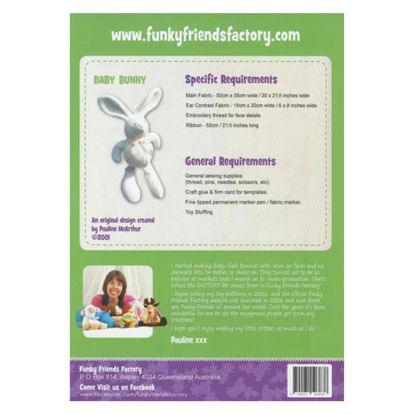 Sewing Pattern Baby Bunny - Funky Friends keepsake pattern
