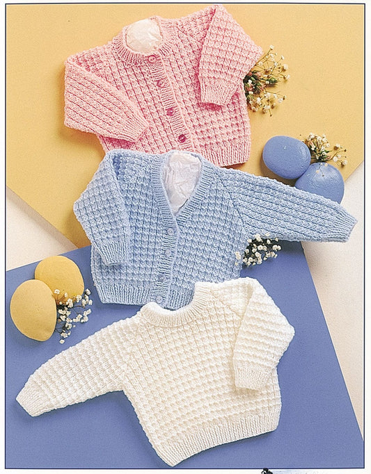Baby cardigan and jumper knitting pattern - Stylecraft 4819