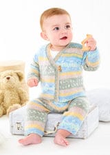 Baby cardigan and trousers knitting pattern - King Cole 6460