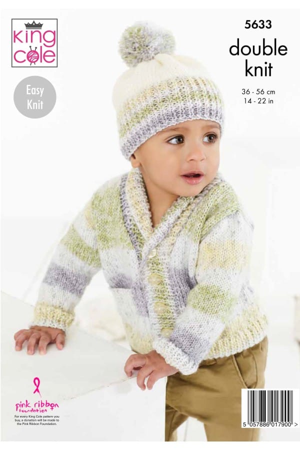 Baby cardigan, hat and blanket knitting pattern - King Cole