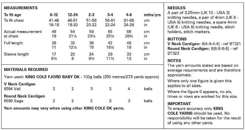 Baby DK cardigan - King Cole 6466