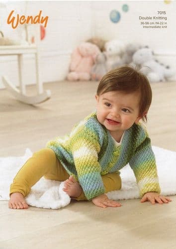 Baby DK cardigan knitting pattern - Wendy 7015