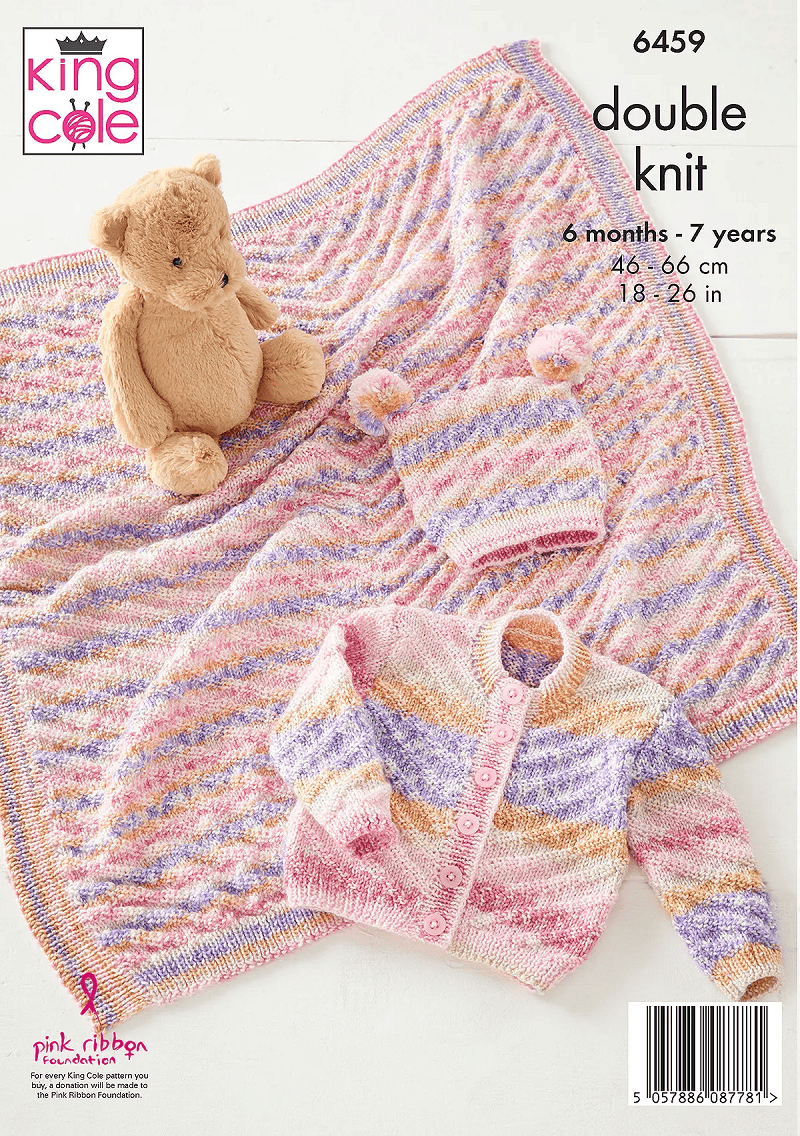 Baby DK Jacket, hat and blanket pattern - King Cole 6459