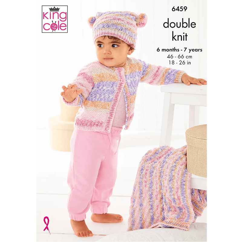Baby DK Jacket, hat and blanket pattern - King Cole 6459