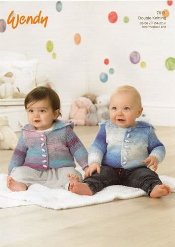 Baby DK jacket knitting pattern - Wendy 7013
