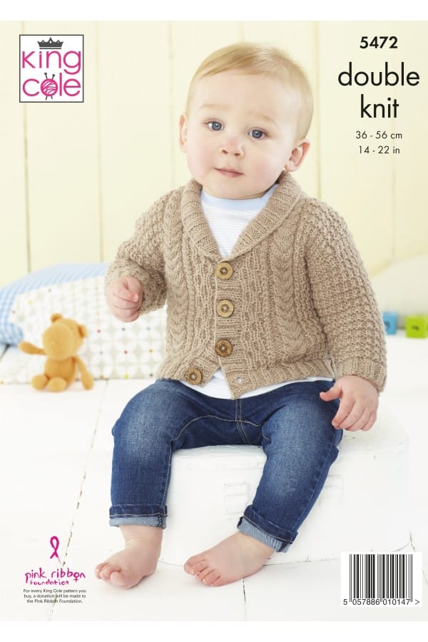Baby DK jumper and jacket knitting pattern - King Cole 5472