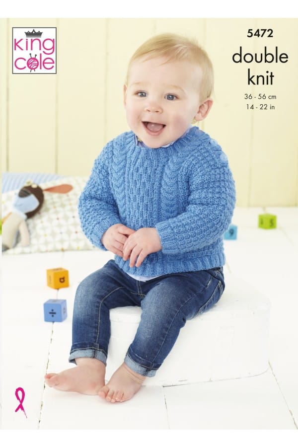 Baby DK jumper and jacket knitting pattern - King Cole 5472