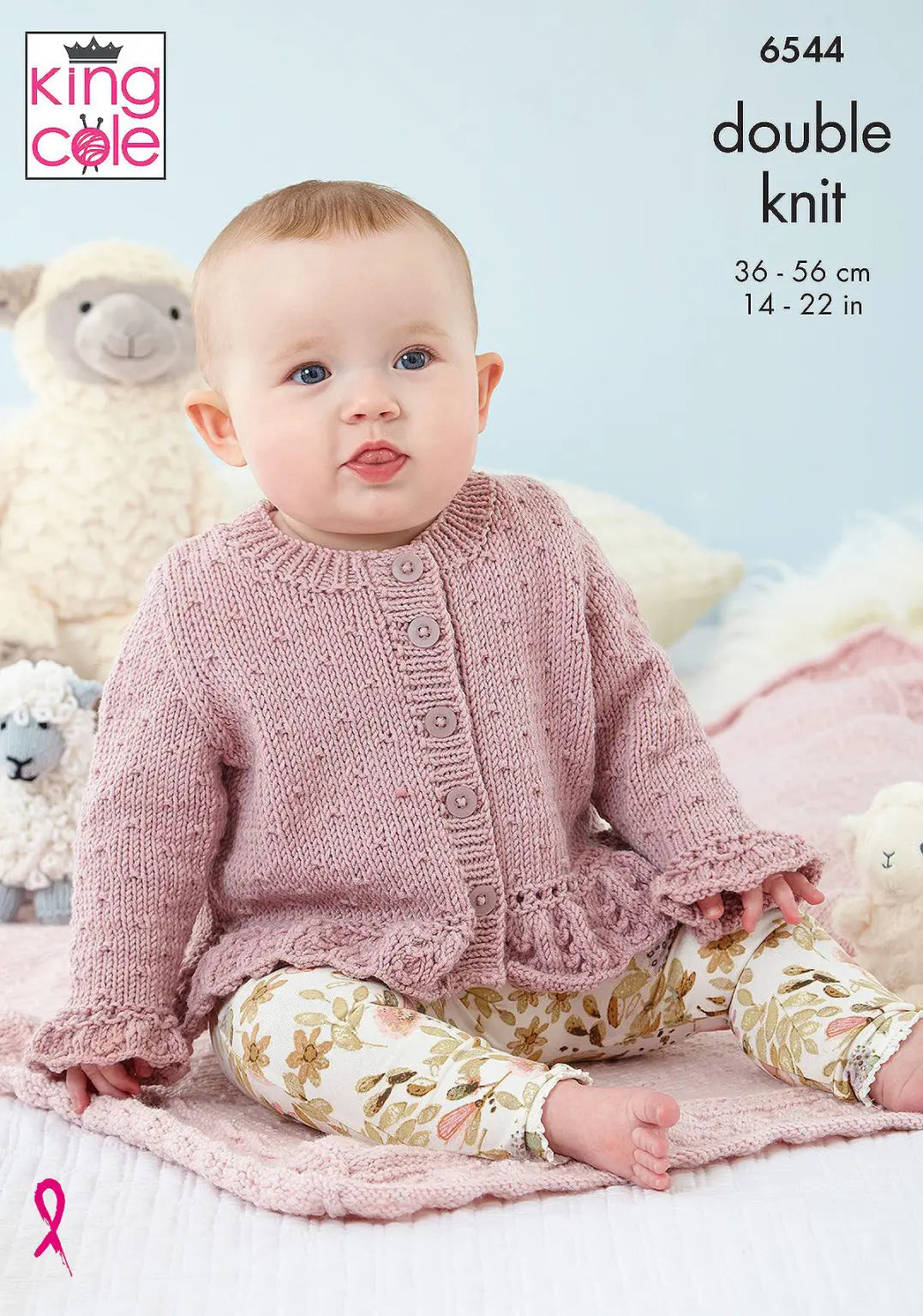 knitting-pattern Baby girl cardigan, blanket, jacket and hat knitting pattern - Little Lamb DK - King Cole 6544