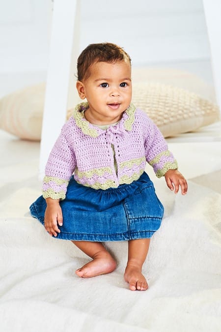 Baby's Cardigans crochet pattern in DK - Stylecraft 10235