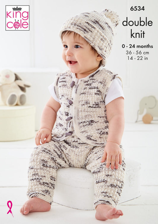 Baby Set in King Cole Dot Dot Dash DK 6534