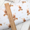 Jersey fabric Bear and robin on white cotton Jersey - 220gsm