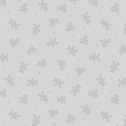 Fabric Bears and stars on grey cotton fabric - Lewis & Irene