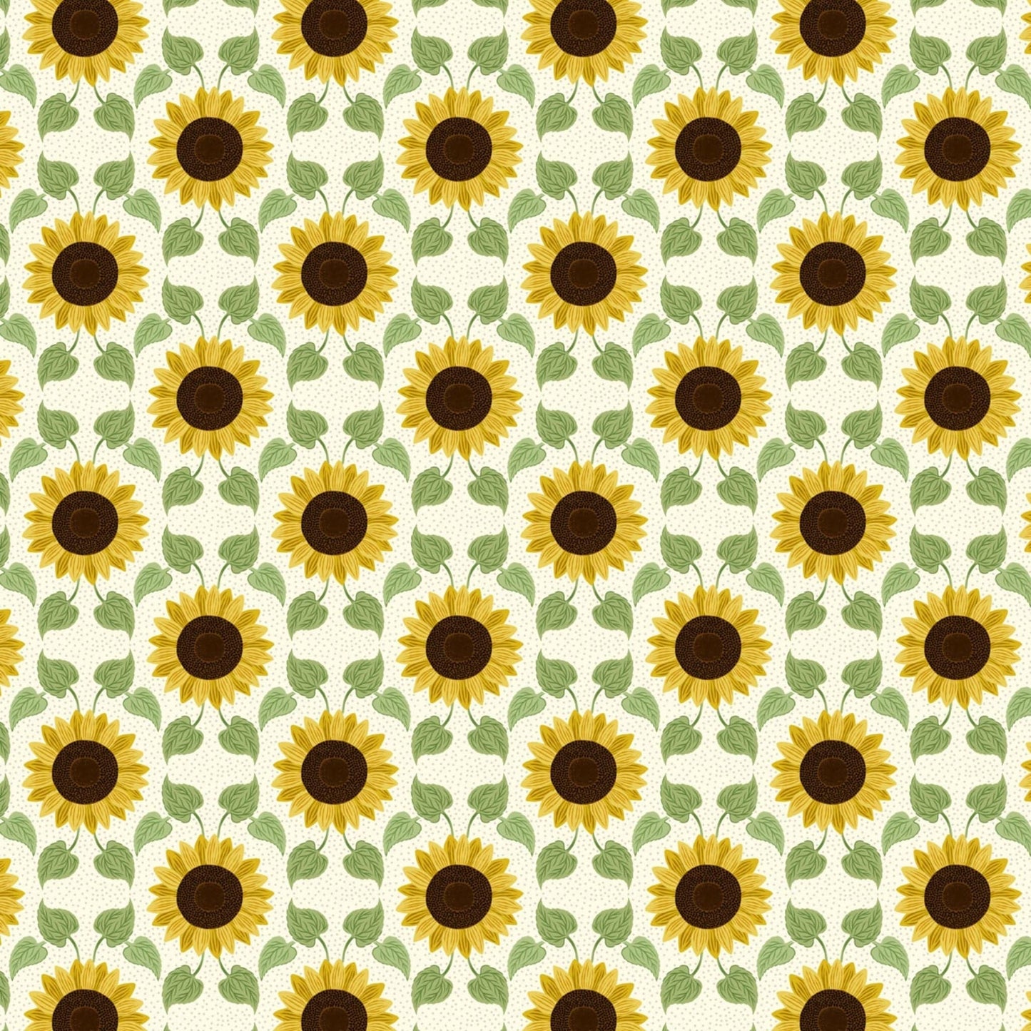 Fabric Beehives and florals on blue cotton - Sunflowers - Lewis & Irene