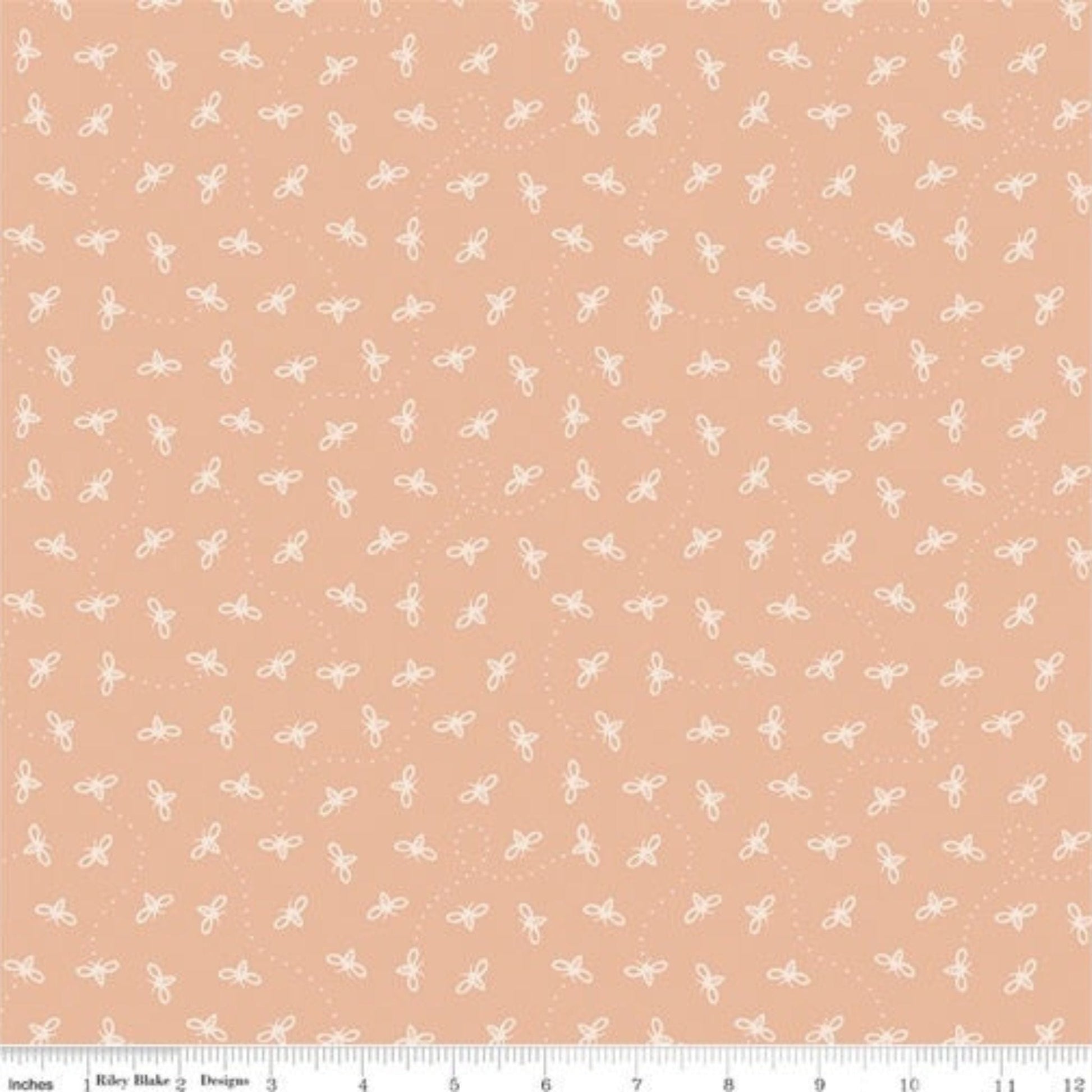Fabric Bees on aubergine fabric fabric - Harmony by Riley Blake
