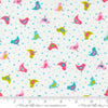 Bright and colourful birds on white fabric - Sweet and Plenty by Moda