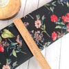 fabric Black large floral viscose dressmaking fabric