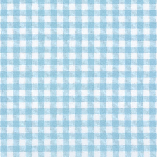 Fabric Blue gingham cotton fabric  1/4 inch - Petite Basics - Sevenberry