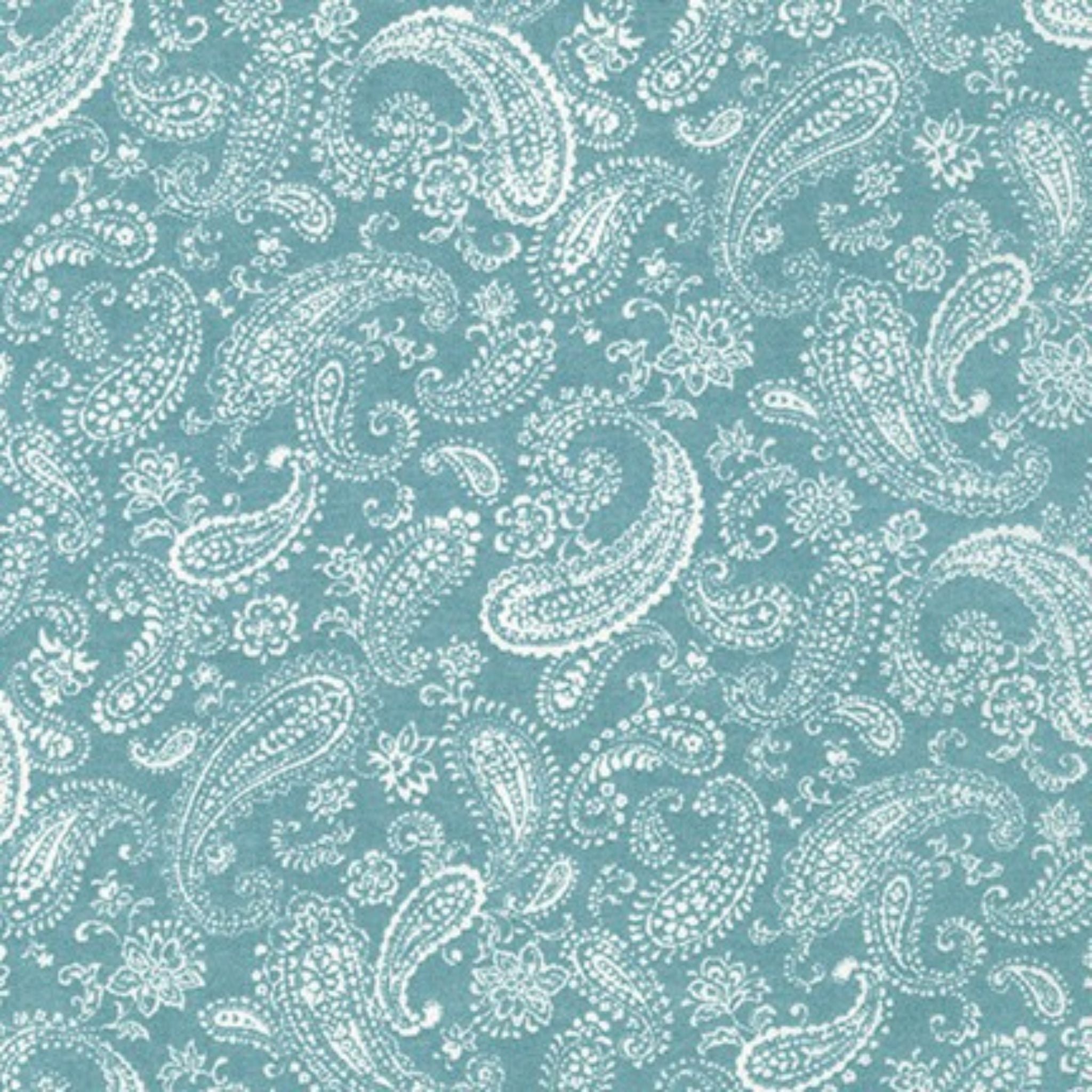 Dusky blue paisley cotton lawn fabric - Petite Lawn - Sevenberry