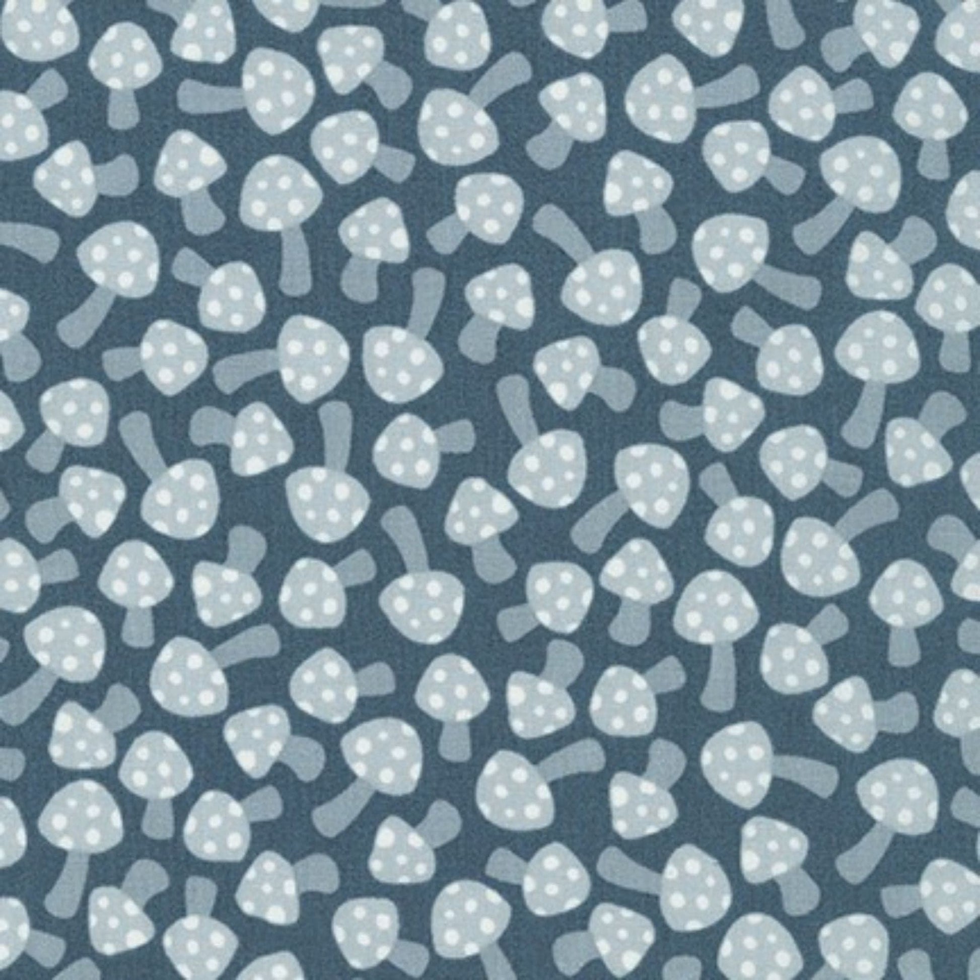 Fabric Blue toadstool on blue cotton fabric - Paintbox by Robert Kaufman