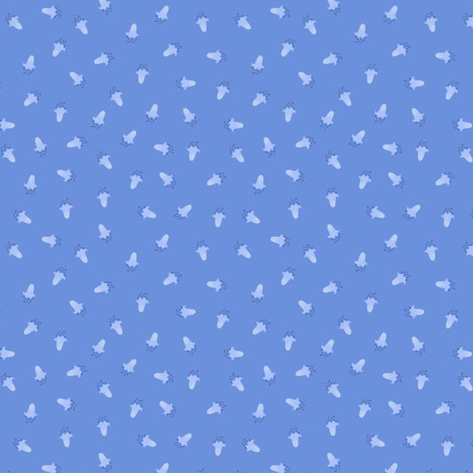 Fabric Bluebells floral on blue cotton fabric - 'Bluebell Wood' Lewis & Irene