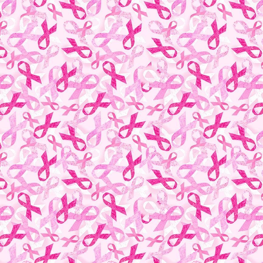 fabric Breast Cancer Pink Ribbon on pink - Timeless Treasures