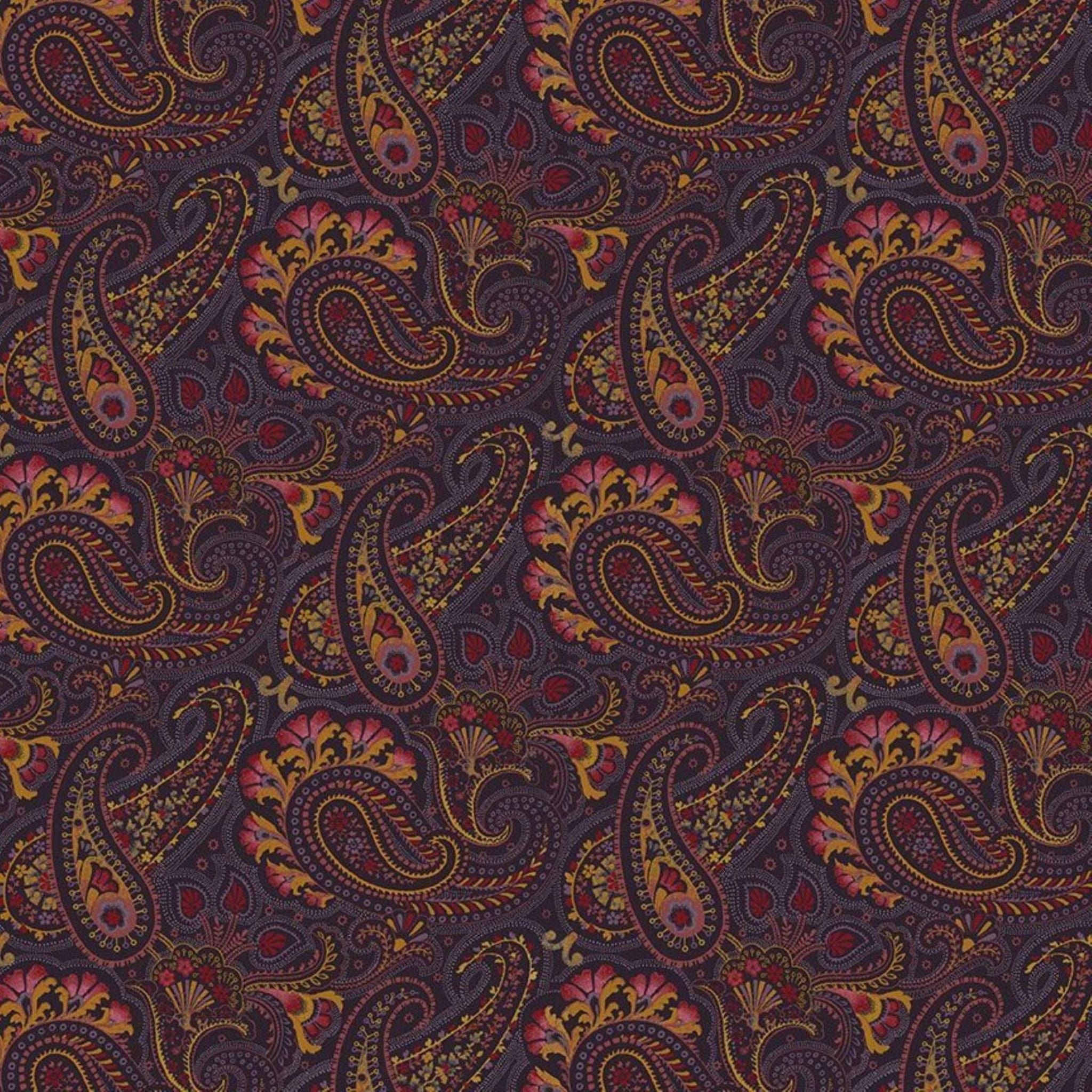 Fabric Burgundy paisley cotton fabric - Laurel - Timeless Treasures