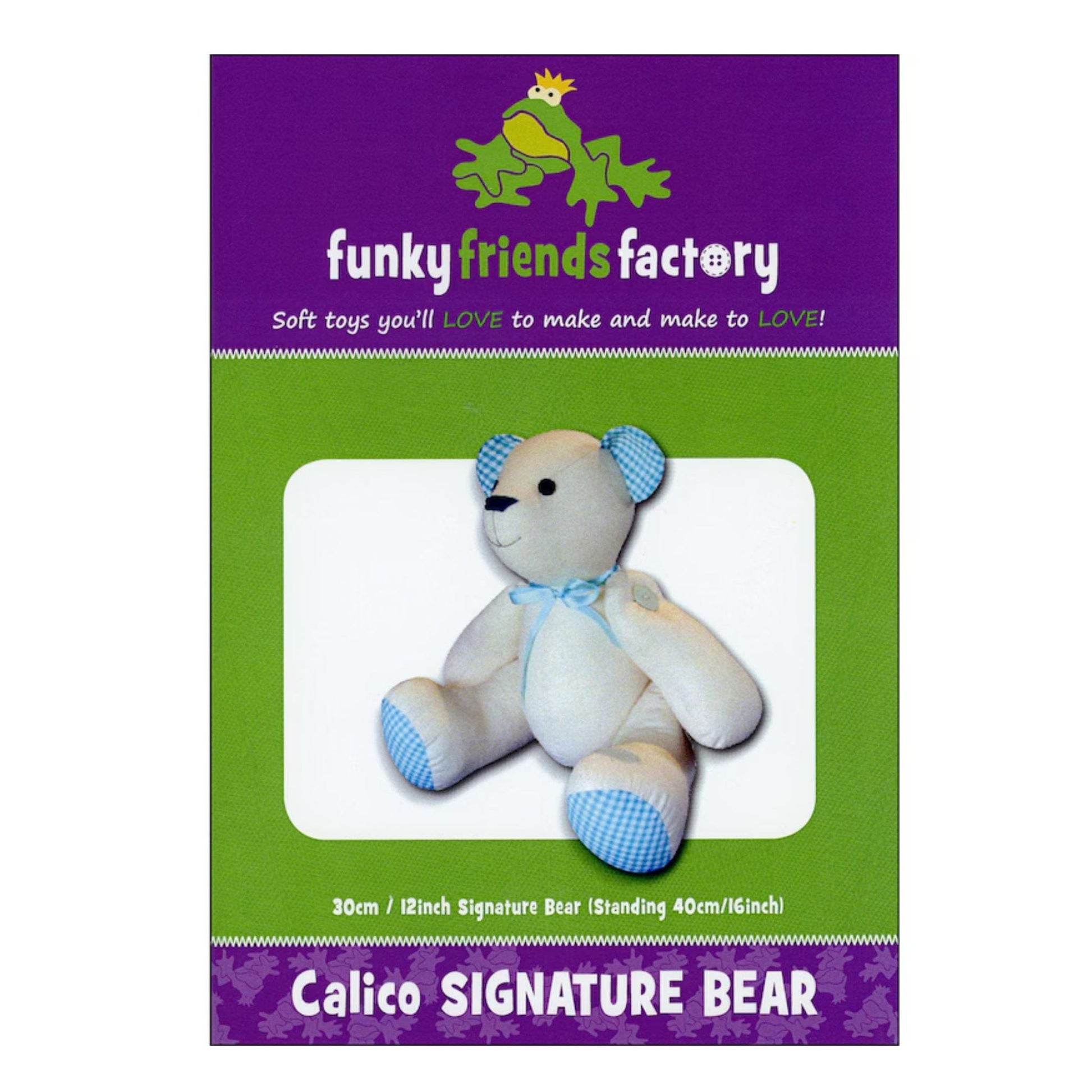 Sewing Pattern Calico Signature Bear - Funky Friends keepsake pattern