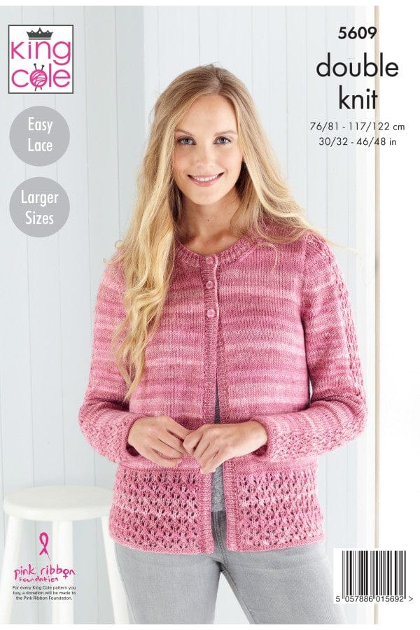Cardigan and Waistcoat knitting pattern Double Knit - King Cole 5609