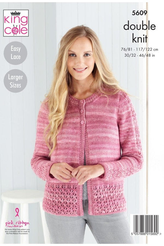 Cardigan and Waistcoat knitting pattern Double Knit - King Cole 5609