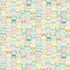 cotton fabric Cats and wool on teal - Whiskers - Makower