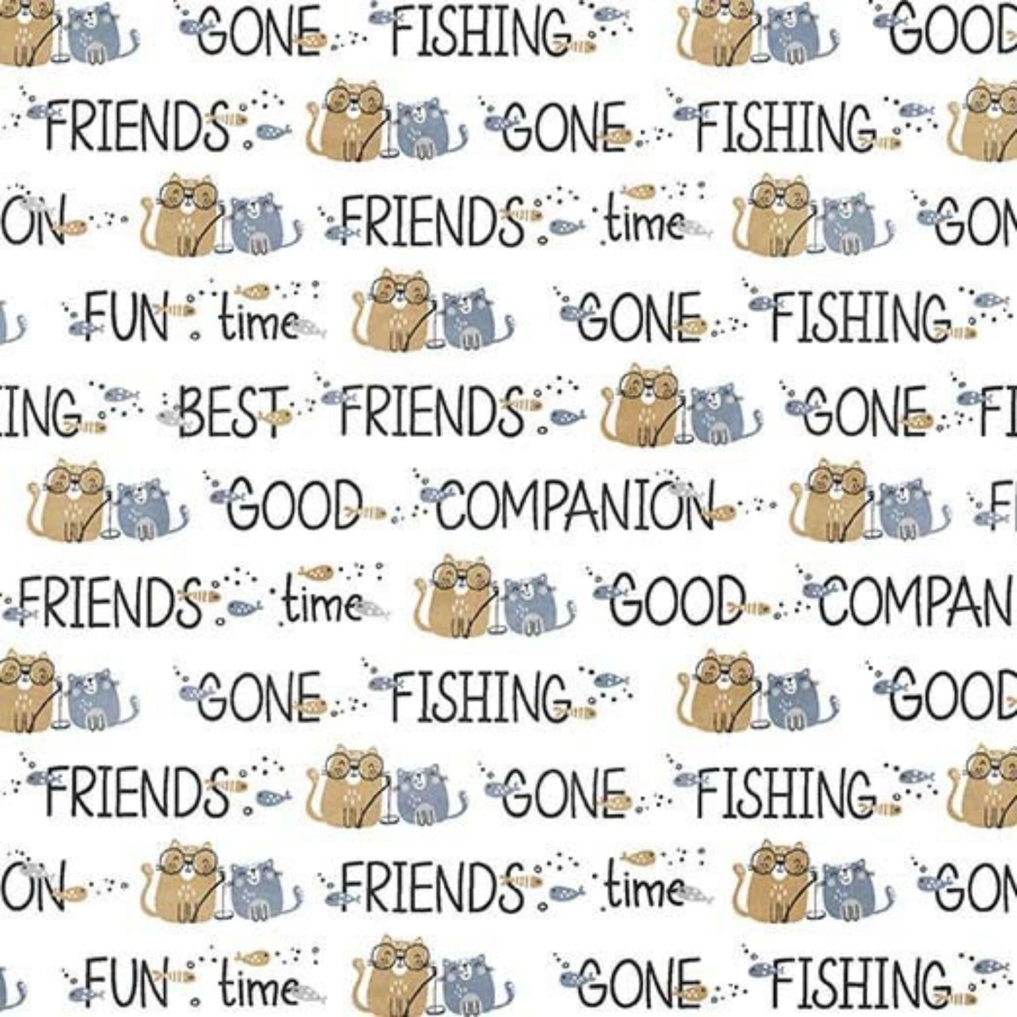 cotton fabric Cats Fishing - Pur-fect Friends - Michael Miller