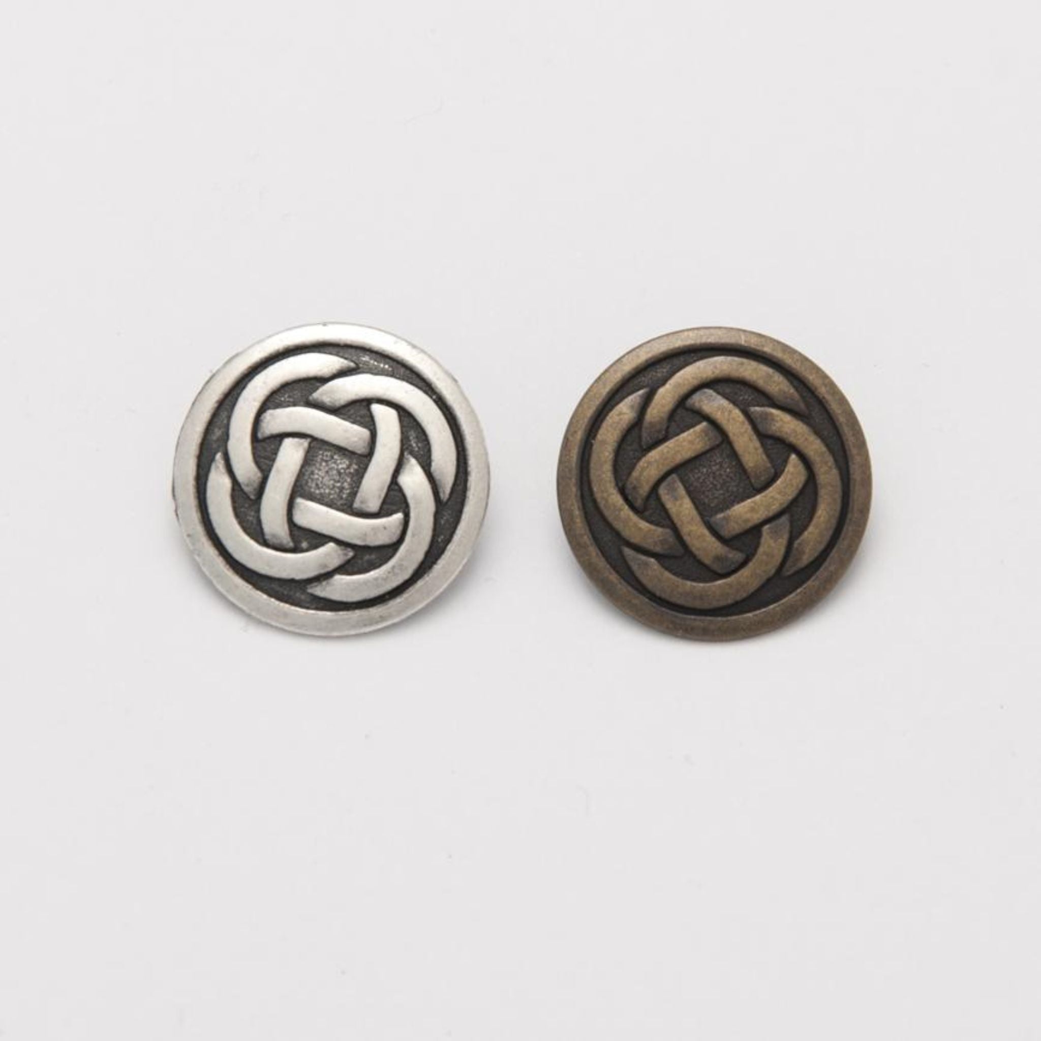 Celtic knot silver buttons - 15mm