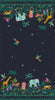 Fabric chameleon on teal cotton - Jungle Luxe - Dashwood Studio