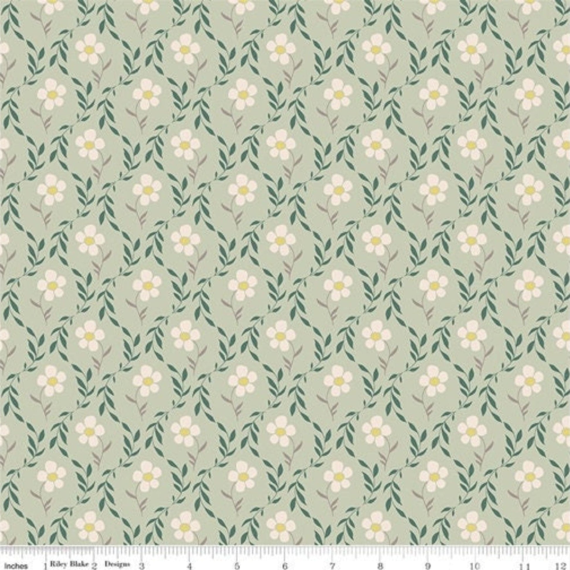 Fabric Checked sage cotton fabric - Harmony by Riley Blake
